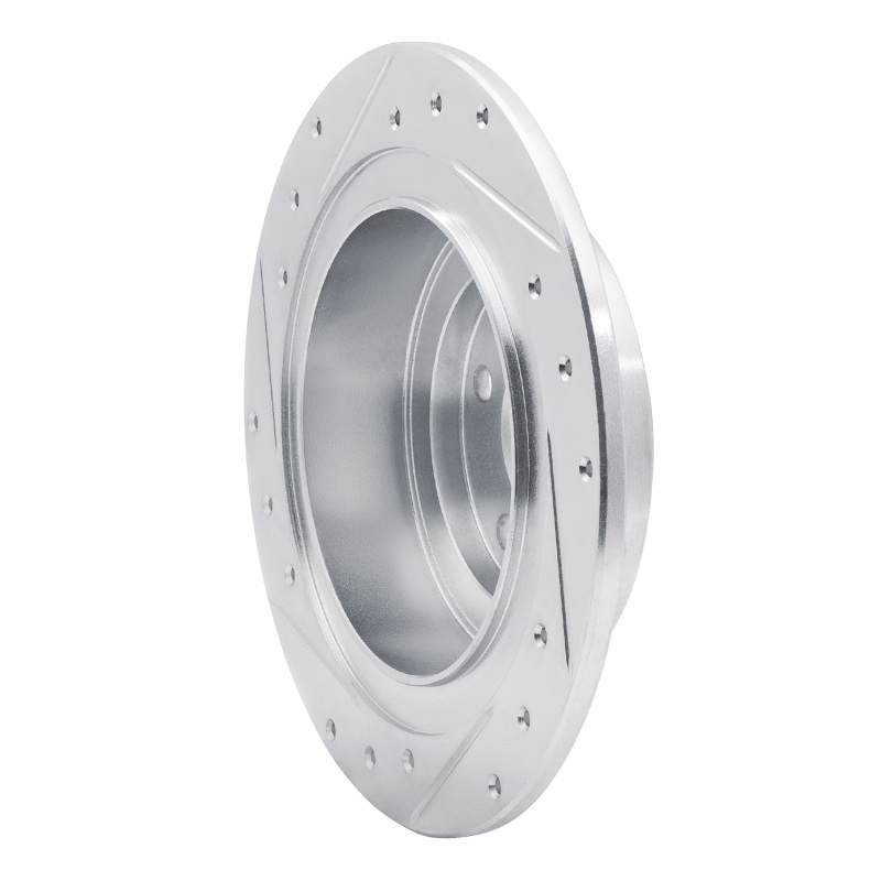 Subaru Legacy Brake Rotor (1) - Rear Right - R1 Concepts - Drilled & Slotted - Silver - `00-`06